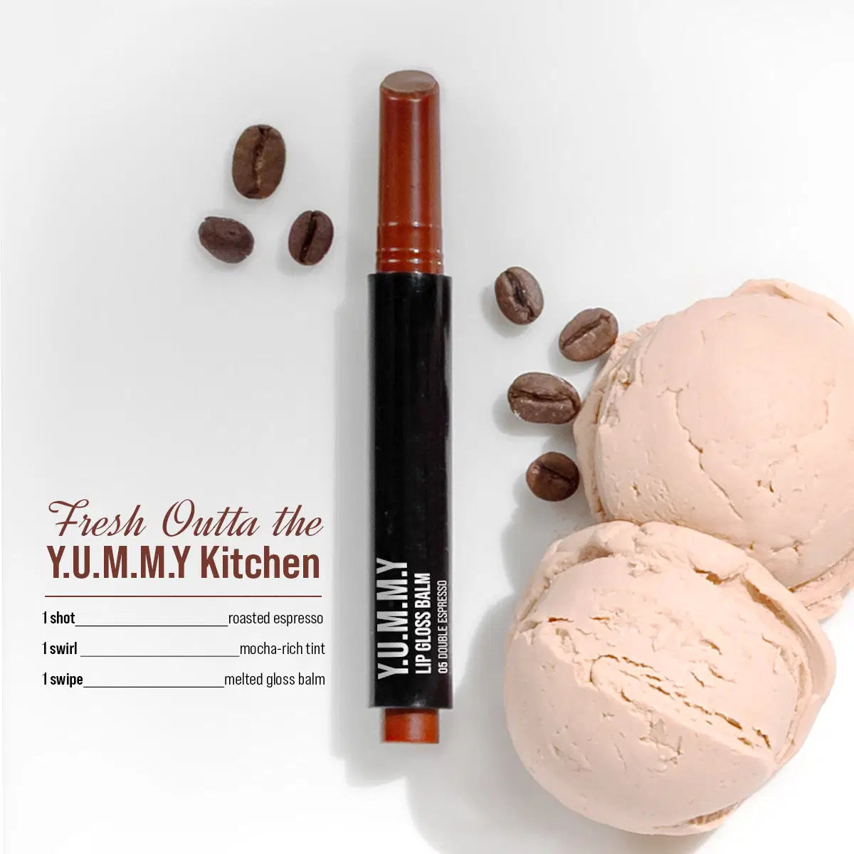 Y.U.M.M.Y Lip Gloss Balm - 05 Double Espresso