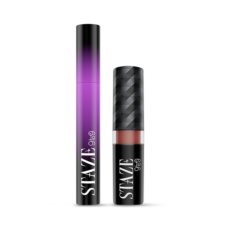 Velvet Kiss Bullet Lipstick 06 Hot Chocolate with Mascara